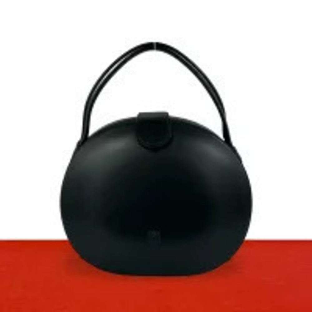 Loewe Anagram Leather Round Tote Bag Black